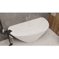 Асимметричная ванна WHITECROSS Topaz 170x80 0212.170080 из искусственного камня схема 8