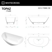 Асимметричная ванна WHITECROSS Topaz 170x80 0212.170080 из искусственного камня схема 6