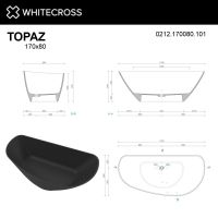 Асимметричная ванна WHITECROSS Topaz 170x80 0212.170080 из искусственного камня схема 17