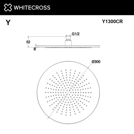 Верхний душ WHITECROSS D=30 см Y1300CR (хром) схема 2