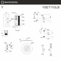 Термостатическая встраиваемая душевая система WHITECROSS Y YSET11GLB золото браш схема 3