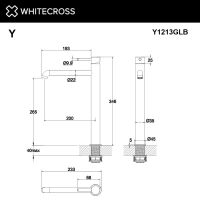 Смеситель для раковины WHITECROSS Y Y1213GLB золото схема 3