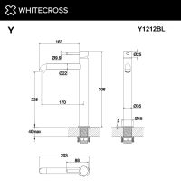 Смеситель для раковины WHITECROSS Y Y1212BL черный схема 3