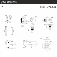 Душевая система с изливом скрытого монтажа WHITECROSS Y YSET07GLB золото браш схема 3