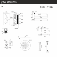 Термостатическая встраиваемая душевая система с изливом WHITECROSS Y YSET11BL черный матовый схема 3