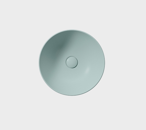Раковина-чаша накладная круглая GSI NUBES 903915 400 мм х 400 мм, без перелива, цвет Ghiaccio Matte схема 2