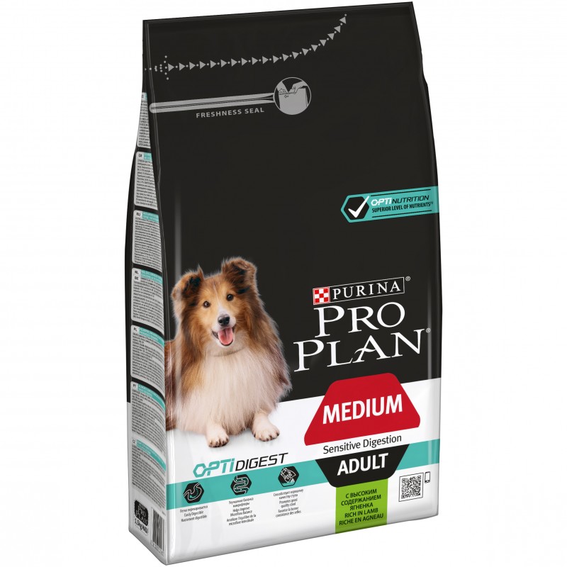 ProPlan OptiDigest д/собак средних пород чувствительное пищеварение 1,5кг ягненок