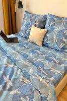 Бязь 1.5 спальный [голубой] Стрекозы постельное белье