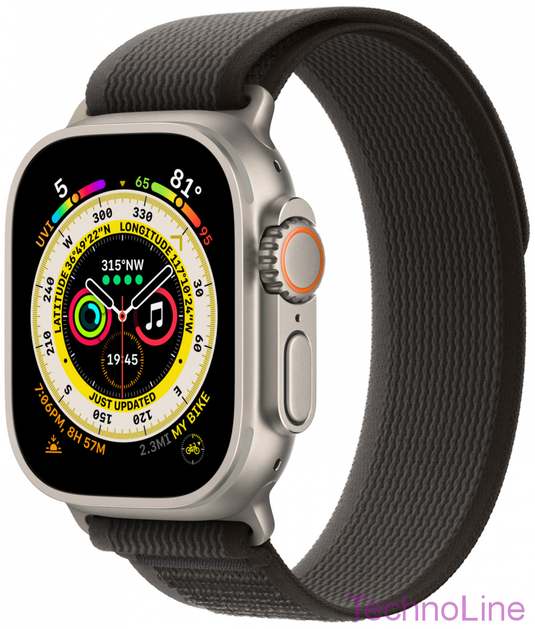Apple Watch Ultra 49 мм Titanium Case GPS черно-серый Trail Loop (S/M)