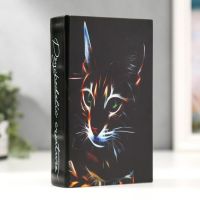 Сейф-книга дерево кожзам "Кошка в лучах лазера" 21х13х5 см