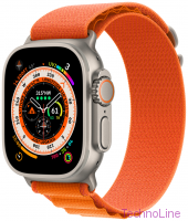 Apple Watch Ultra 49 мм Titanium Case GPS титановый/оранжевый Alpine Loop (M)