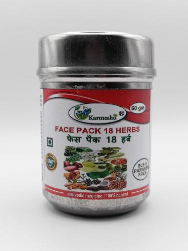 Маска для лица 18 трав | Face pack 18 herbs | 60 г | Karmeshu