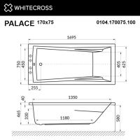 Ванна WHITECROSS Palace 170x75 схема 3