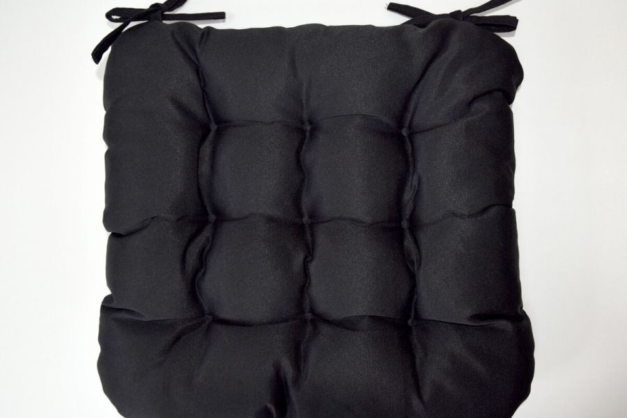 Подушка на стул с завязками Феникс [черный]