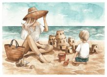 Почтовая открытка Песочные замки