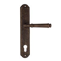 Дверная ручка на планке Fratelli Cattini Farfalla CYL PL02 античная бронза