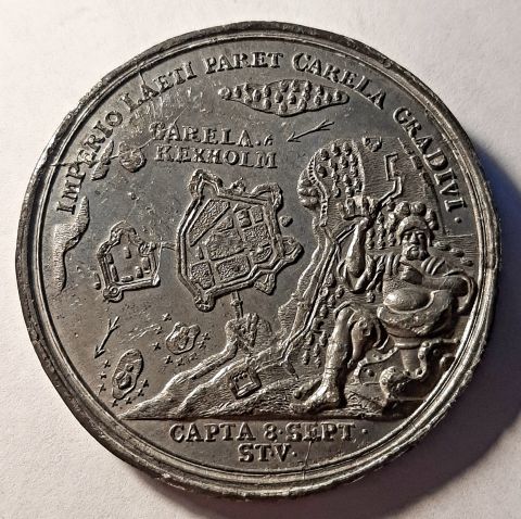 медаль 1710 Петр I Взятия Кексгольма UNC