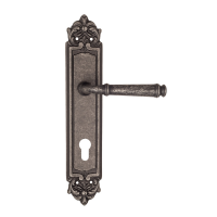 Дверная ручка на планке Fratelli Cattini Farfalla CYL PL96 античное серебро