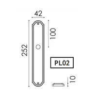 Дверная ручка на планке Fratelli Cattini Farfalla PL02 схема
