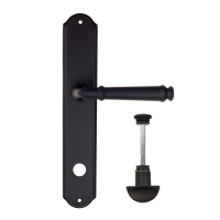 Дверная ручка на планке Fratelli Cattini Farfalla WC-2 PL02 матовый черный
