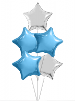 Фонтан шаров "Настроение на высоте" Фонтан состоит из: - 6 латексных шаров - 5 фольгированных фигур "Звезда" - 1 фольгированная фигура "Цифры" Количество товара ограничено. Готовая компазиция может отличаться от картинки 11