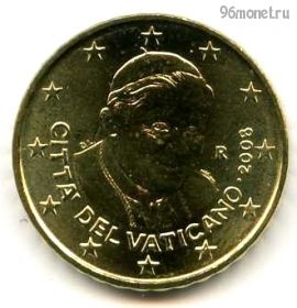 Ватикан 10 евроцентов 2008
