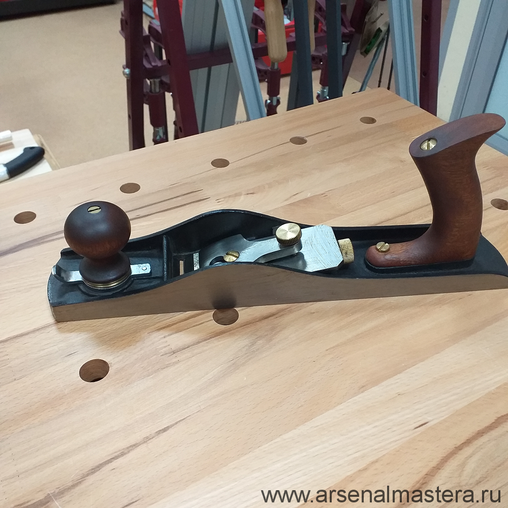 Новинка! Рубанок торцовочный N 62 Low Angle Jack Plane сталь, ширина ножа  50 мм. длина подошвы 350 мм GOLDRATIO М00023175