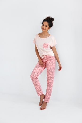 Пижама женская SENSIS Carlotta, футболка и брюки, розовый