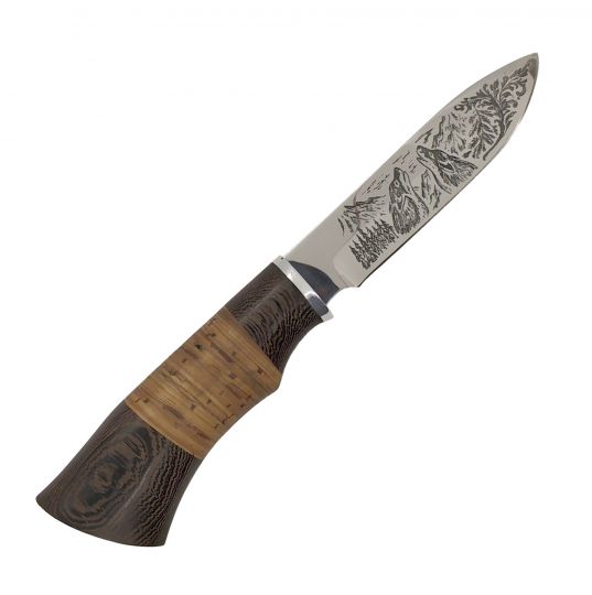 Нож "Охота-1" сталь 95x18 с гравировкой клинка