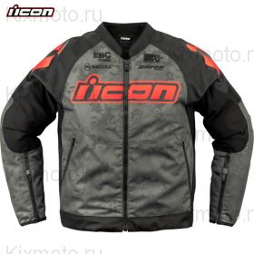 Куртка Icon Overlord3 Magnacross, Серо-черно-красная