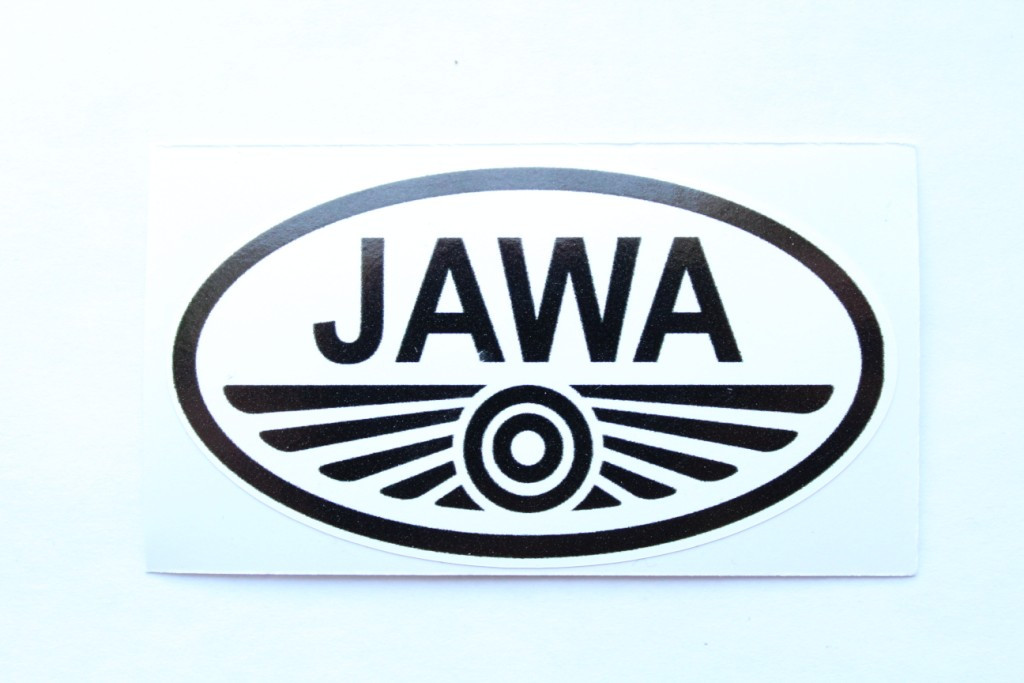 Наклейка эмблема "JAWA" (черная)