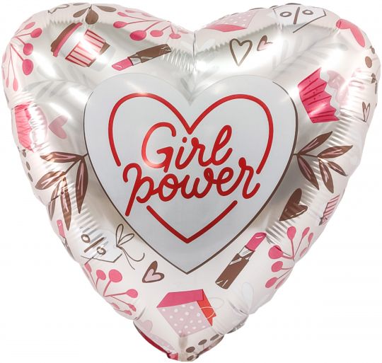 Girl Power сердце шар фольгированный с гелием