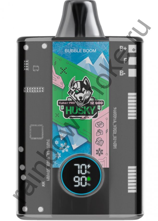 Электронная сигарета Husky Cyber Pro 12000 - Bubble Boom (Кислое Киви Клубника Баббл Гам Лёд)