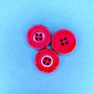 фото Пуговица красная цветочком 32L - 20 мм пластик (ПП-06.32)