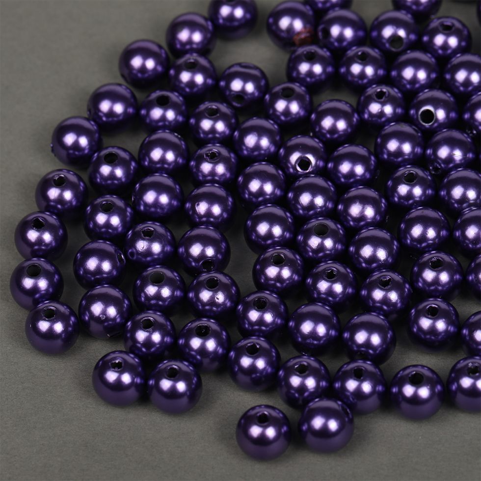 Бусины под жемчуг (пластик) Фиолетовый Разные диаметры (SBT-Perl.133)