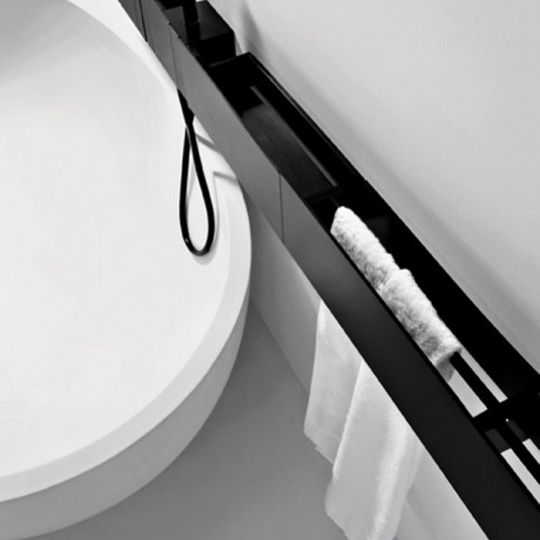 Фото Электрический полотенцесушитель Agape Sen 80см подвесной цвет: черный
