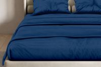 Перкаль 2-х спальный [в ассортименте] Комплект постельного белья SONNO FLORA BASIC Глубокий синий постельное белье