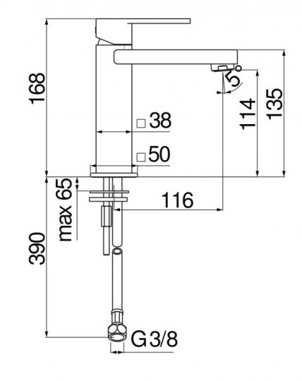 Смеситель для раковины Nobili Loop LP90118 схема 4