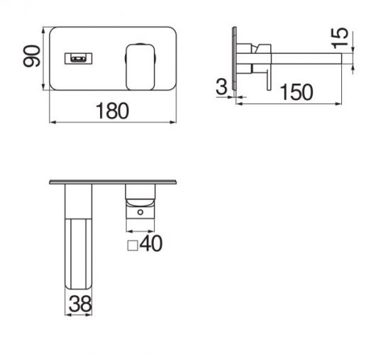 Смеситель для раковины Nobili Loop LPC90198 схема 2