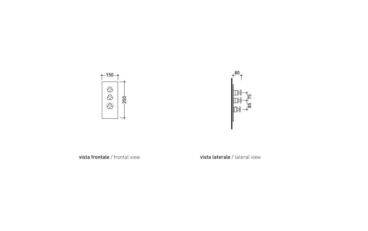 Смеситель Flaminia Evergreen Concealed Thermostatic Shower Mixer 2-Outlets схема 2