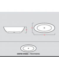 Отдельностоящая ванна из прозрачной смолы Gruppo Treesse Camelia 180х85 V047FU схема 2