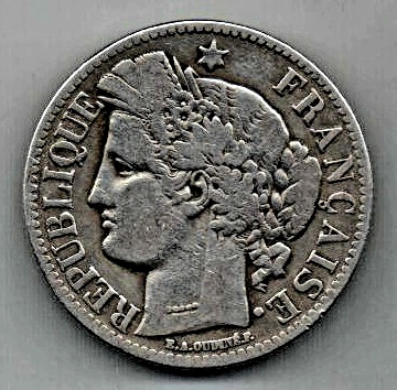 2 франка 1870 Франция Редкость
