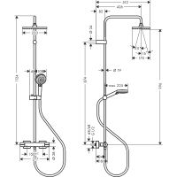 Душевая система Hansgrohe Vernis Shape Showerpipe 26319000 с термостатом хром схема 4