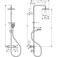 Душевая система Hansgrohe Vernis Blend Showerpipe 26276000 с термостатом хром схема 9