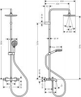 Душевая система Hansgrohe Vernis Blend Showerpipe 26274000 с термостатом хром схема 10