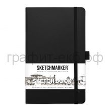 Блокнот А5 80л.нелин.Sketchmarker 140 г/м?  твердая обложка черный 2314003SM