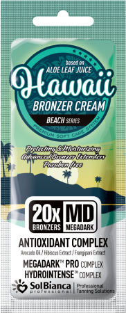 Крем-автозагар Hawaii 20х bronzers с маслом авокадо,экстрактами гибискуса и франжипани, 15 мл. SOLBIANCA