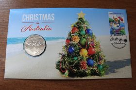 Австралия Комплект марка + 50 центов "Рождество в Австралии" 2021 год UNC