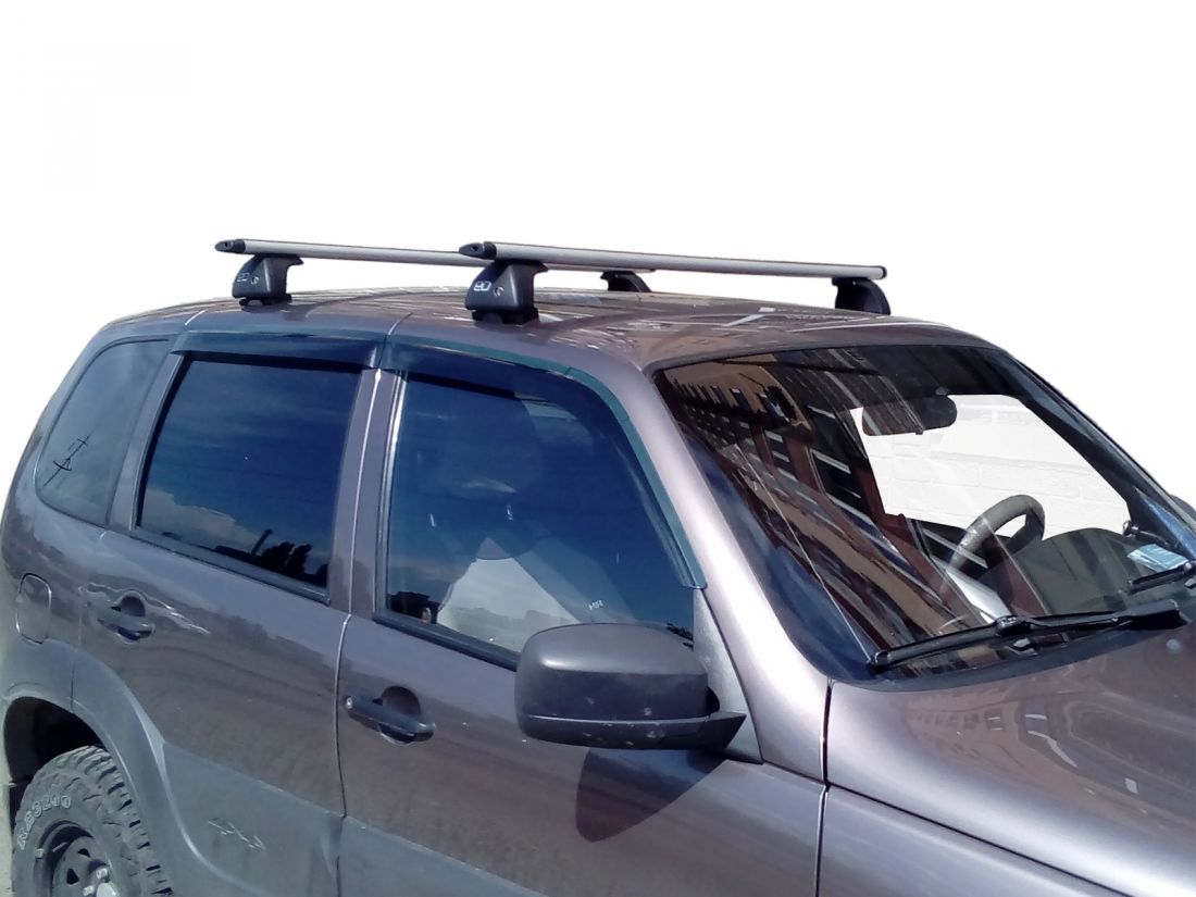 Багажник на крышу Lada Niva Travel (без рейлингов), ЕД, крыловидные дуги