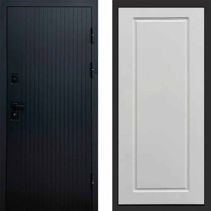 Входная дверь Termo-door Твист BLACK Гранд Белый Софт